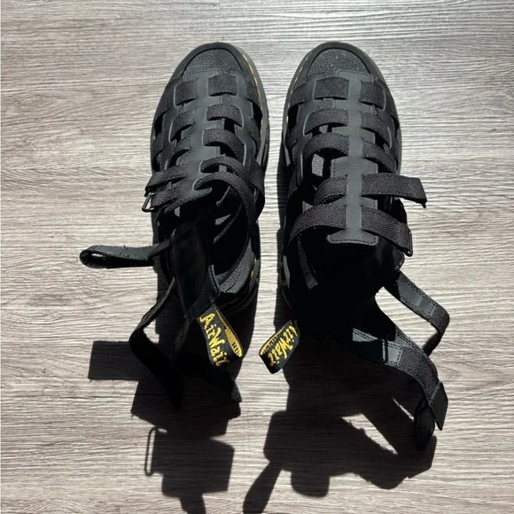 Dr Martens Ricki gladiator Black Nappa Sandals - Picture 9 of 12